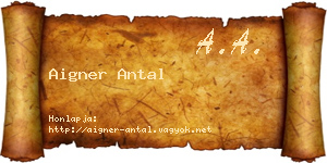 Aigner Antal névjegykártya